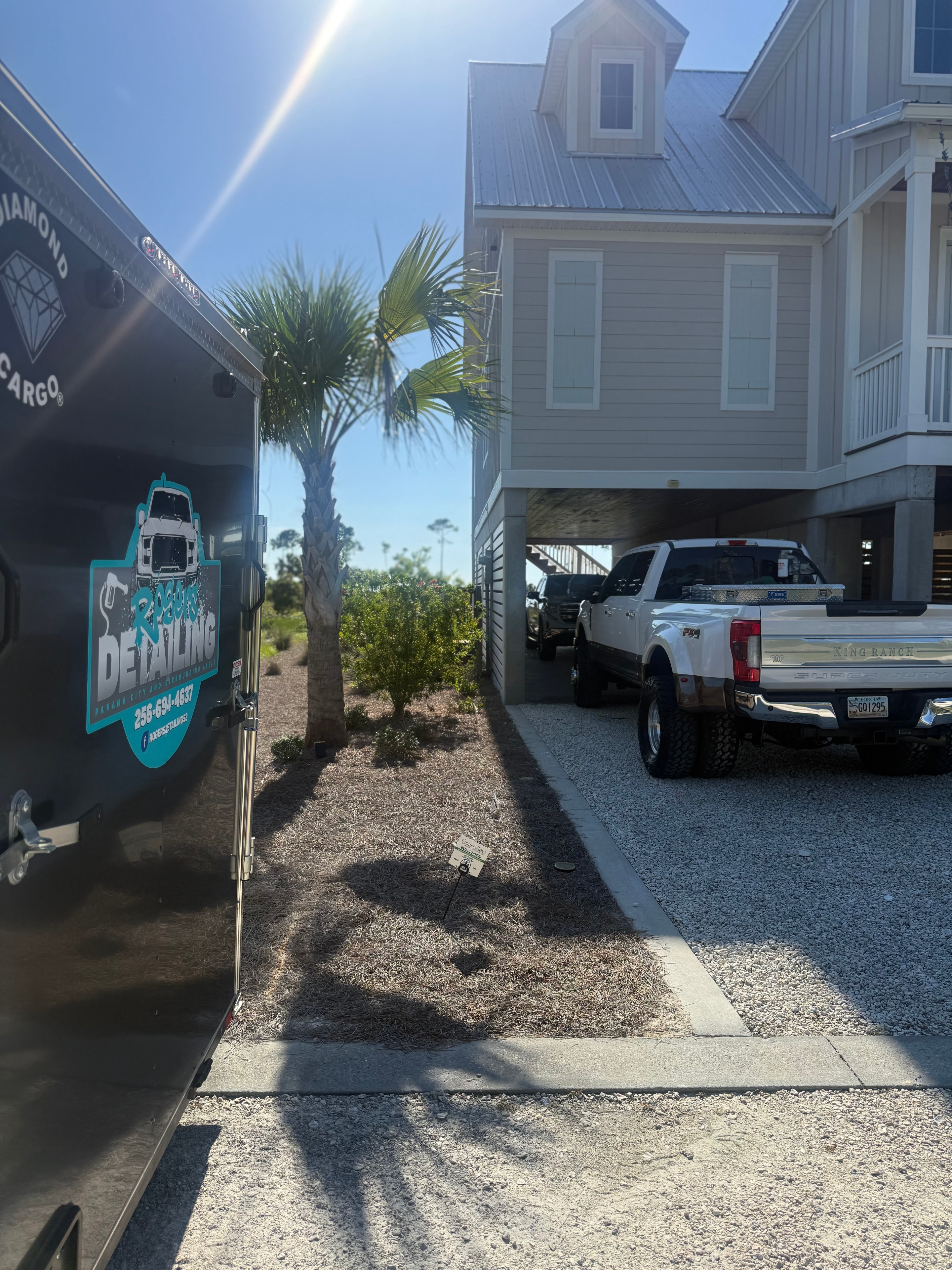Rogers Detailing trailer on location